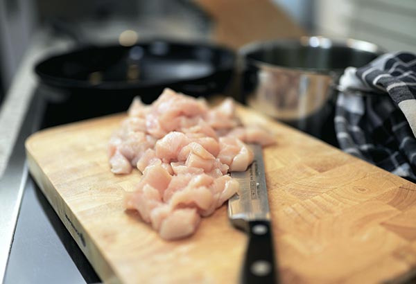 Meat on a chopping board