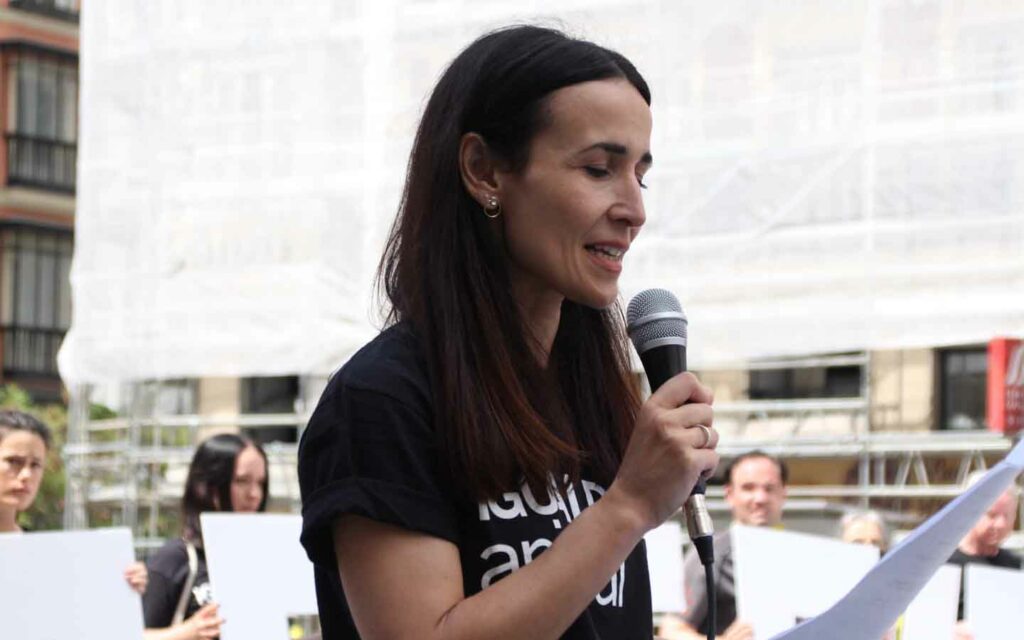 Animal Equality protesting against foie gras in Madrid