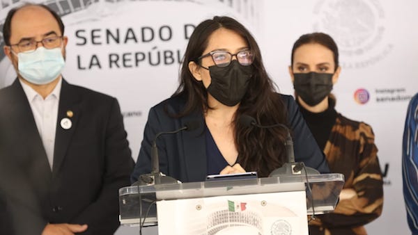 Dulce Ramírez, Animal Equality's Executive Director in Mexico, during the introduction of the Sustainable Food bill