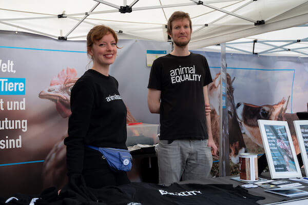 Animal Equality's booth at the Veganes Sommerfest in Berlin.