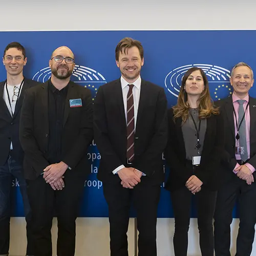 Animal Equality representatives at the European Parliament