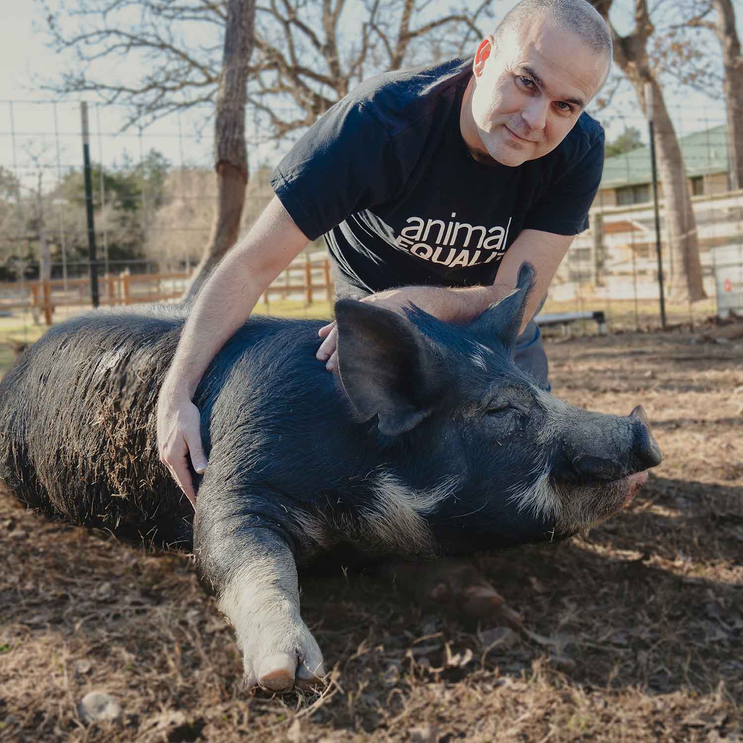 Jose with pig