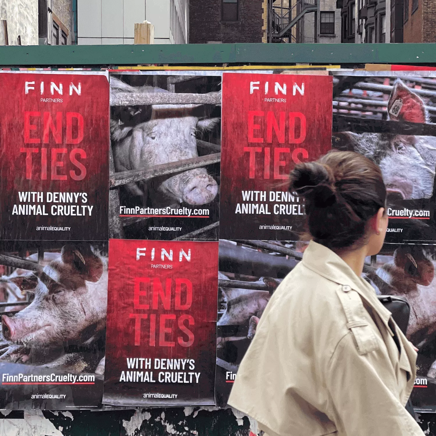 Finn Partners posters with pigs