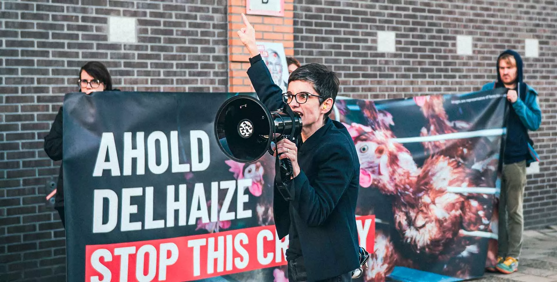 Grocery chain faces global backlash over animal welfare delays 5 Sharon Ahold Delhaize protest